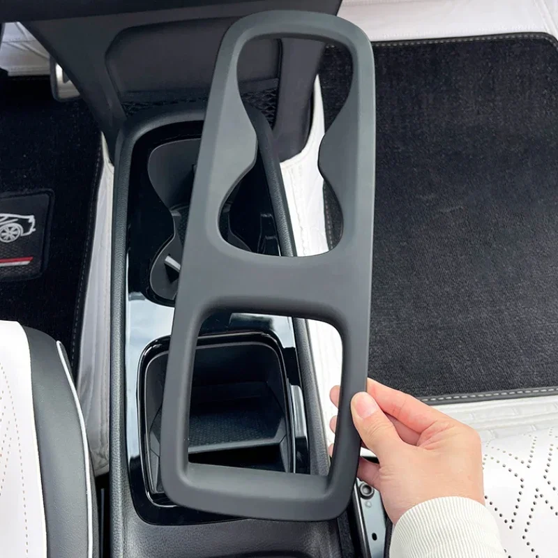 

For Volkswagen ID3 Car Interior Modification Central Control Water Cup Panel White Decorative Panel Protective Frame Patch
