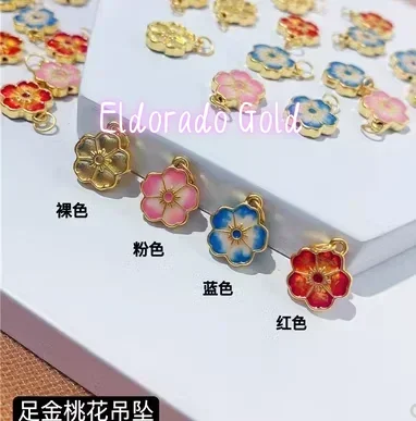 

Eldorado Gold 24k pure gold flower pendants for women 999 real gold charms fine gold jewelry accessories