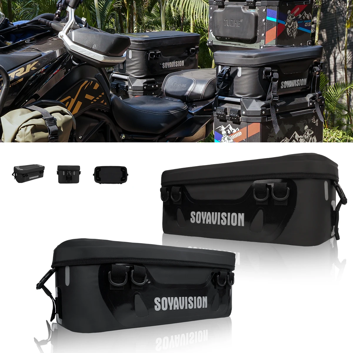 

Motorcycle Side Bag Waterproof Motor Collision Resistant Side Box Top Pannier Case For BMW Adventure Rear Seat Luggage