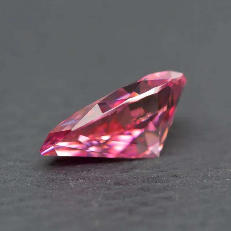 Moissanite Stone Pear Cut Pink Color DIY Ring Necklace Earrings Main Materials Charms for Jewelry Making with Certificate