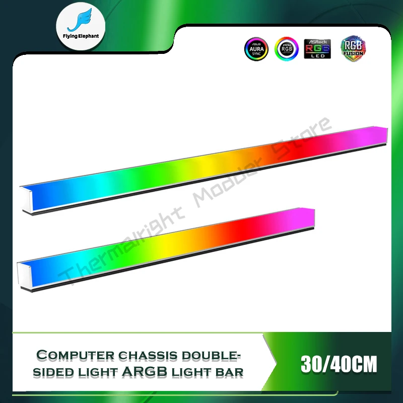 

Корпус компьютера Шкаф RGB Светодиодная лента Streamer Chassis Light, 5 В ARGB M/B SYNC, двухсторонний блеск, 30 см/40 см