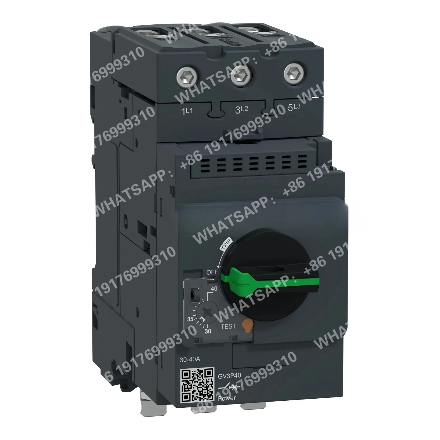 GV3P401 GV3-P401 Interruptor automático de motor, TeSys GV3, 3P, 30-40 A, termomagnético, terminales EverLink superiores