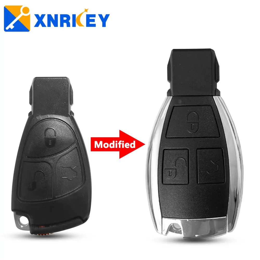 XNRKEY-carcasa de llave de coche remota modificada, 2/3/4 botones, Fob para Mercedes Benz A, B, C, E, Clase W203, W204, W205, W210, W211, W212, W221