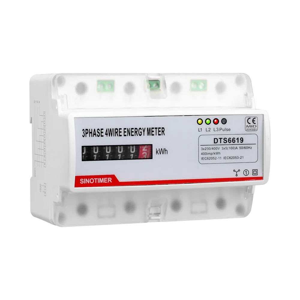 AC380V 3 Phase 4 Wire Electronic Watt Power Energy Meter Voltage Current Multifunction Wattmeter kWh 100A LCD Display Counter