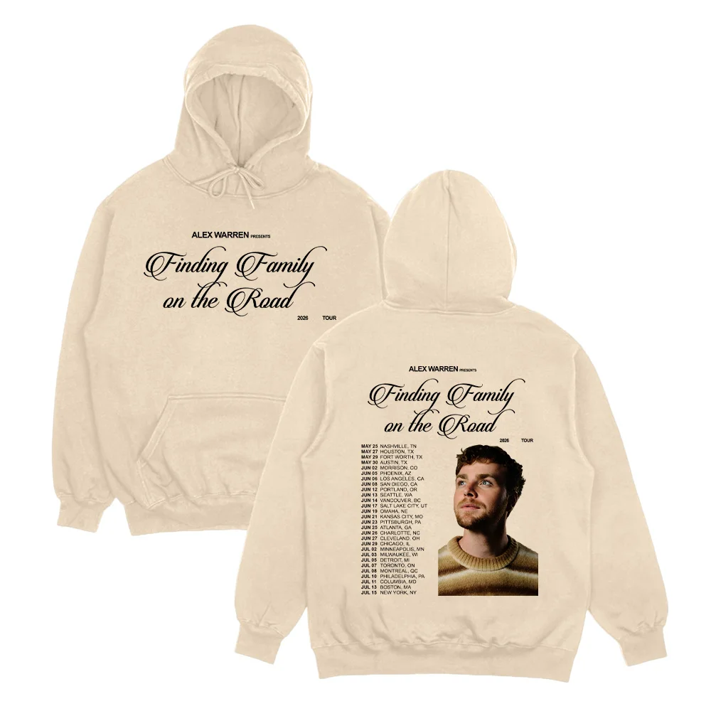 

Alex Warren Finding Family on The Road 2026 Hoodie Men Women Fashion Retro Long Sleeve Sweatshirt Autumn Winter Loose Streetwear
