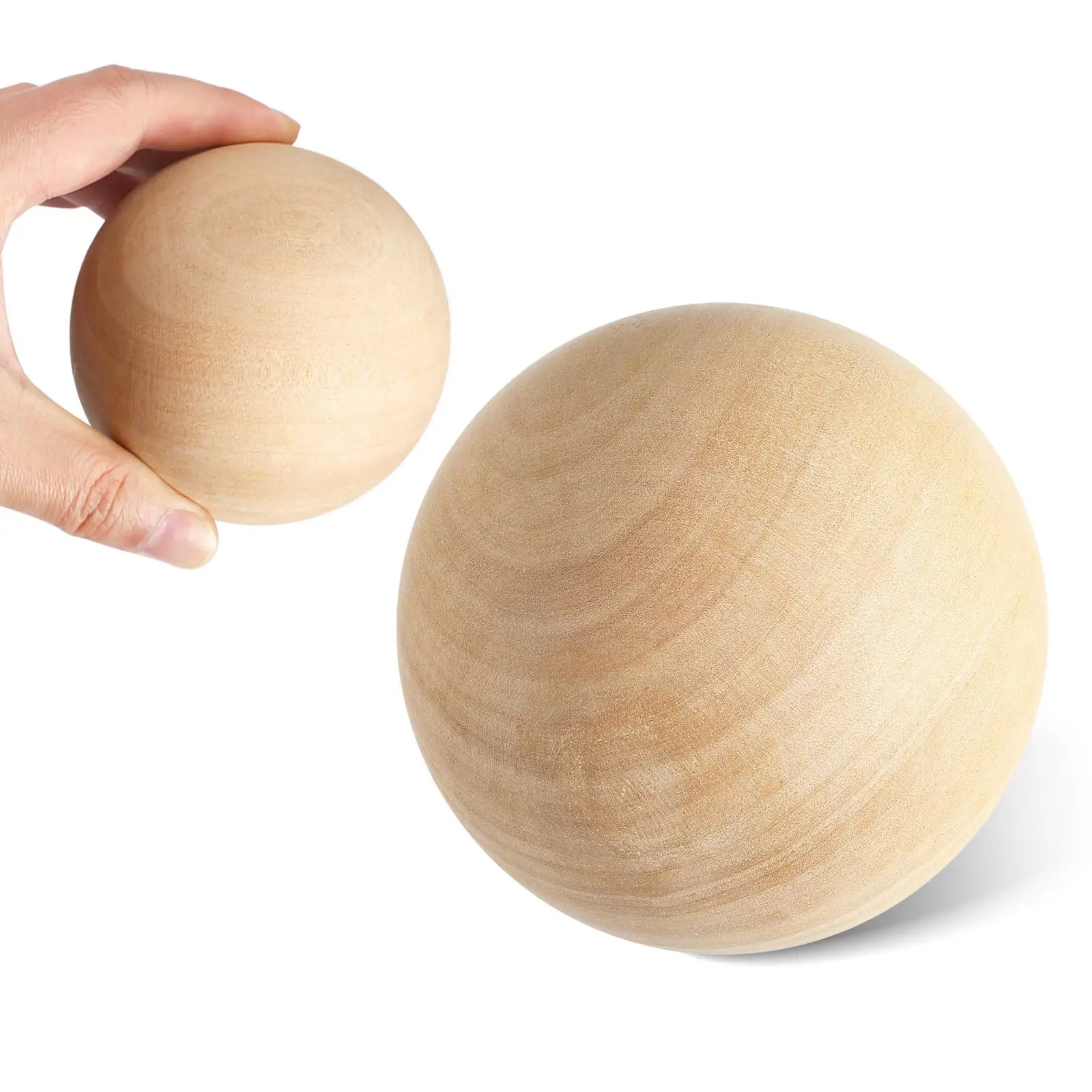 

9cm Solid Round Wooden Ball No Burrs Handmade Craft Accessory Perfect for Home Decor and Gifts Solid Wooden Ball