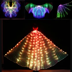 LED Wings for Belly Dance, Colorful Butterfly Wings, Smart Remote Control for Adult Performance, Fluorescent Costumes, Shows