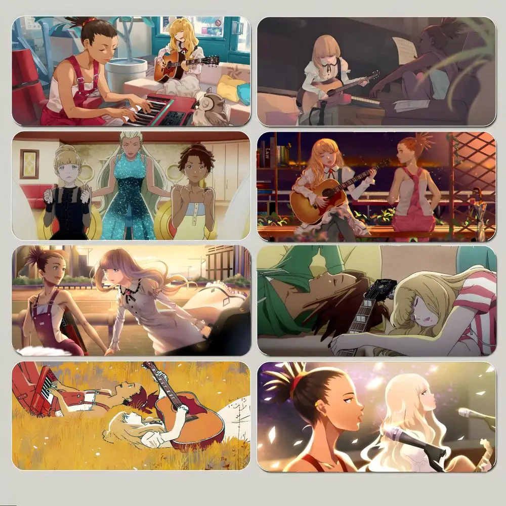 Warm Musical Anime C-Carole & Tuesday Mouse Pad Large Gaming Mousepad with Thick Stitched Edge Non-Slip Desk Mat