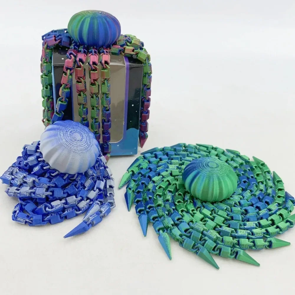Kreatives 3D-gedrucktes Quallen-Entspannungsspielzeug, Spiralförmiger Oktopus, sensorisches Dekorationsstück, interaktives Stressabbau-Spielzeug, lustiges Spielzeug – Detail 17