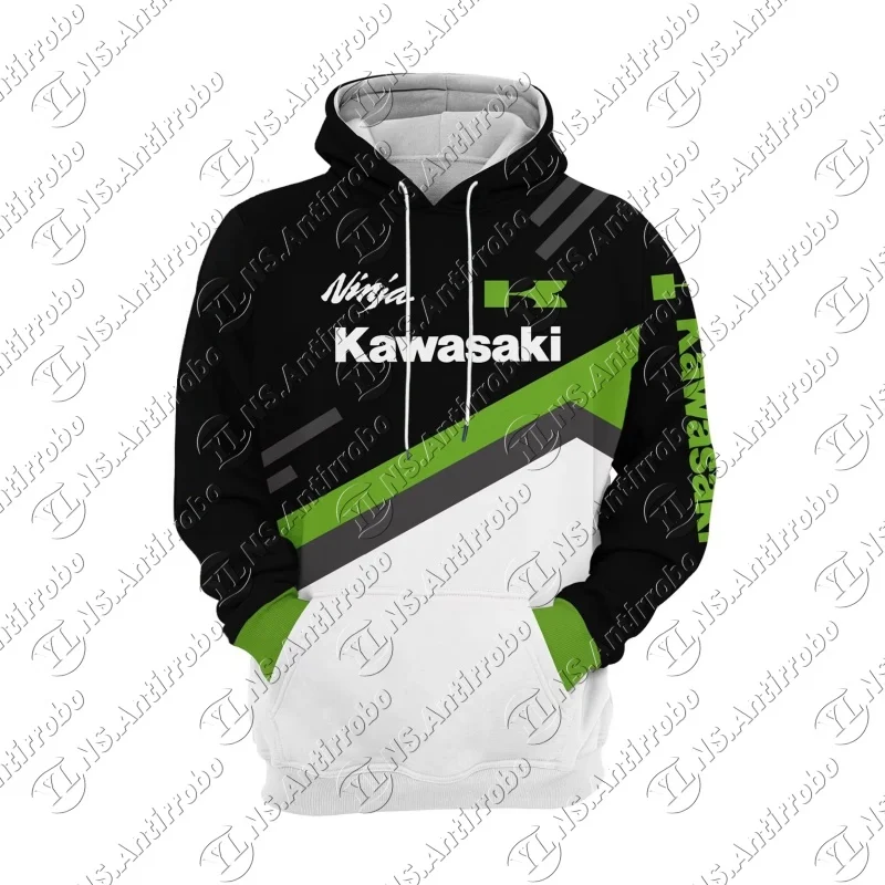 Kawasaki осенняя 3D дышащая быстросохнущая толстовка с капюшоном для гонок на мотоциклах, спортивная одежда с длинными рукавами для мужчин и женщин, топ