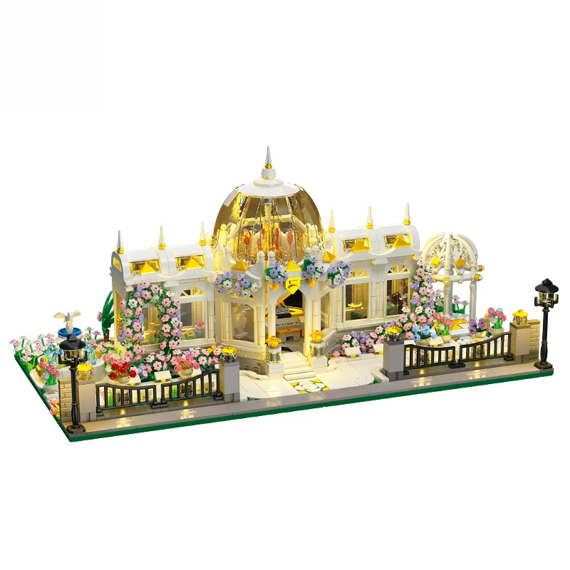 IN STOCK MOC City Street View Light Garden Plaza Building Blocks Construction Bricks Model Toys for Children Birthday Gift Set