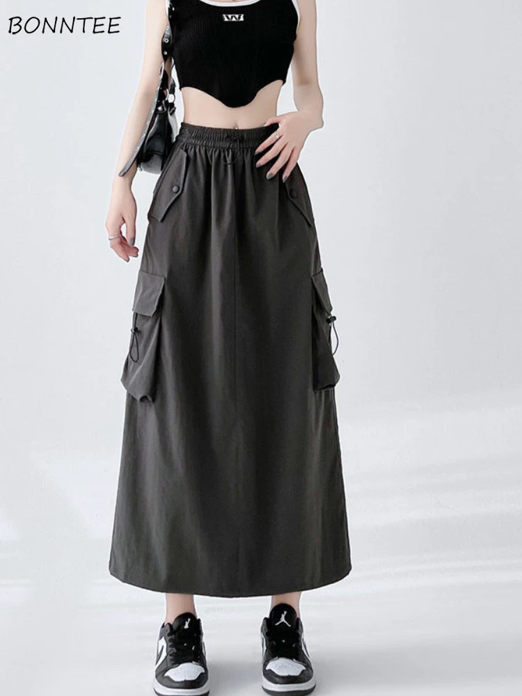 

High Street Skirts Women Korean Fashion Streetwear Baggy Cargo Style Designed Aesthetic Clothing Hip Hop A-line Vintage Womens