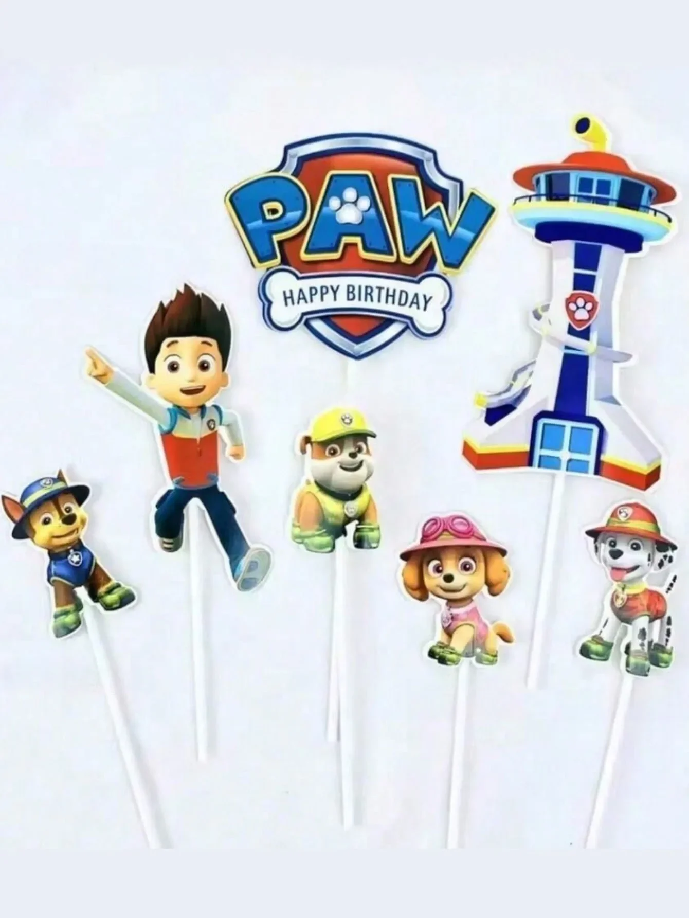 7 Stück/Set Pawed Patrol Tortendekorationen, geeignet für Partys, Geburtstage, Feiern, Muttertag und andere Anlässe – Detail 7