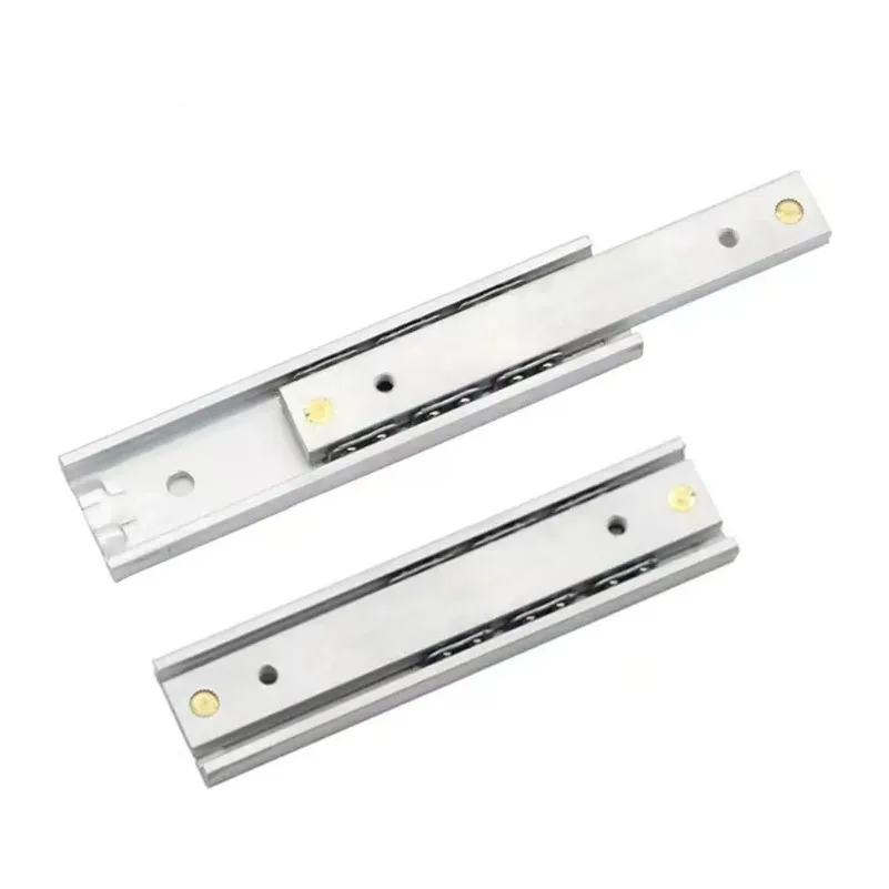 

1Pair Micro Drawer Slide Ball Guide Two Sections 16mm Wide Steel Fold Drawer Steel Ball Slide Rail Furniture Hardware Fittings