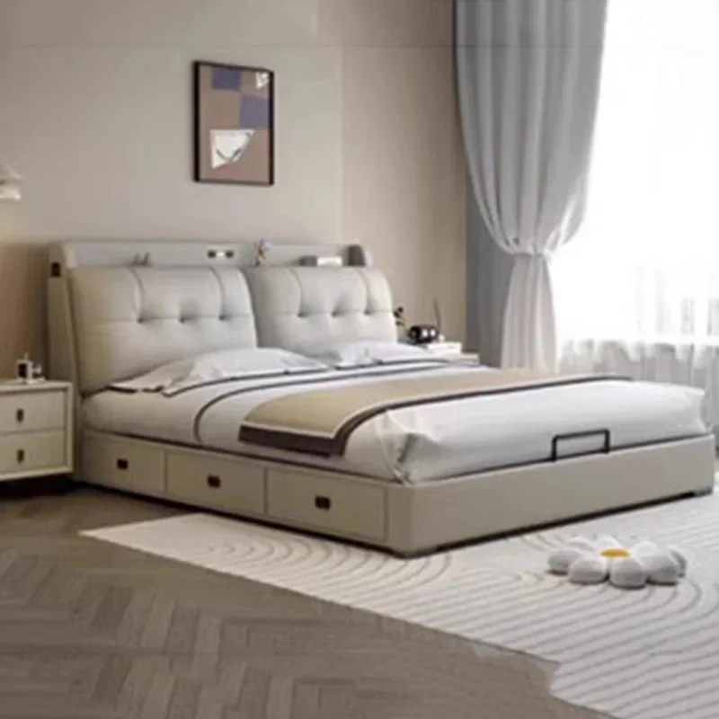 سرير نوم للأطفال فاخر وحديث مزدوج فردي متعدد الوظائف سرير تدليك متنقل Letto Matrimoniale أثاث الفندق #4