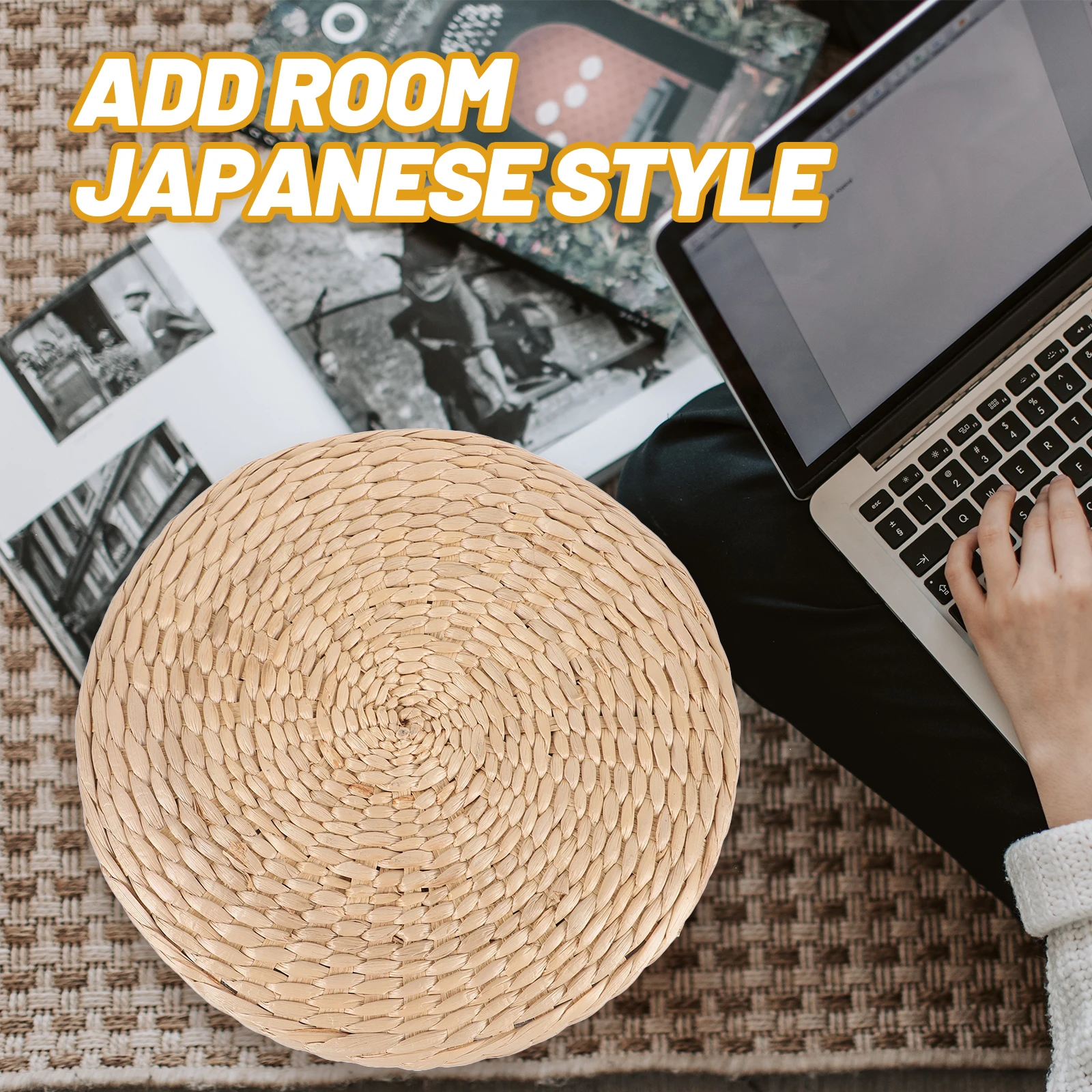 

Straw Woven Seat Round Braided Floor Mat Comfortable Meditation Cushion Handmade Traditional Seat Mat Bedroom Floor