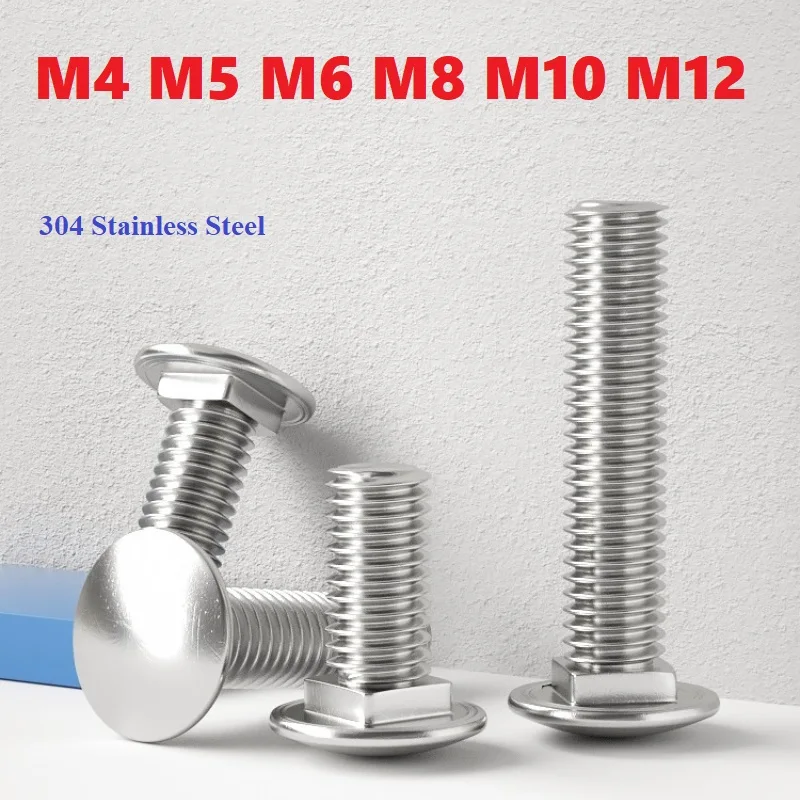 M4 M5 M6 M8 M10 M12 A2-70 304 Stainless Steel Truss Round Head Square Neck Carriage Screw Coach Bolt