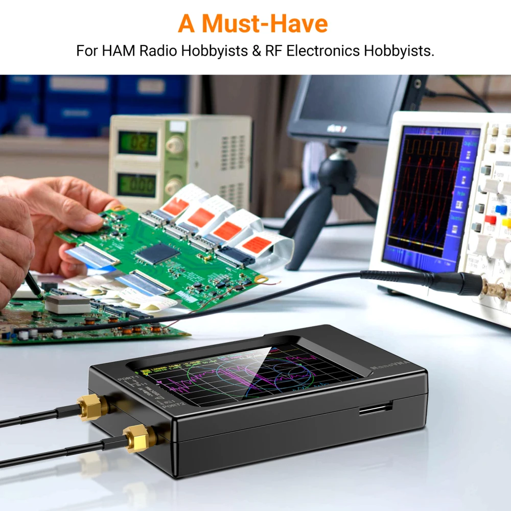 Antennenanalysator, NanoVNA-H4 4 Vektor-Netzwerk-Antennenanalysator 10KHz-1 ,5GHz MF HF VHF UHF Tuner Vna,für die Netzwerkkabeldiagnose