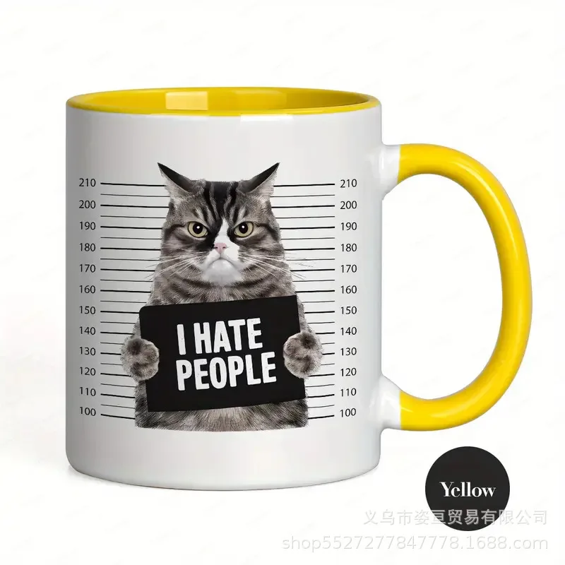 Fashion hot-selling mug, new cat ceramic coffee cup, can print LOGO can diy 11oz coffe kawaii cup