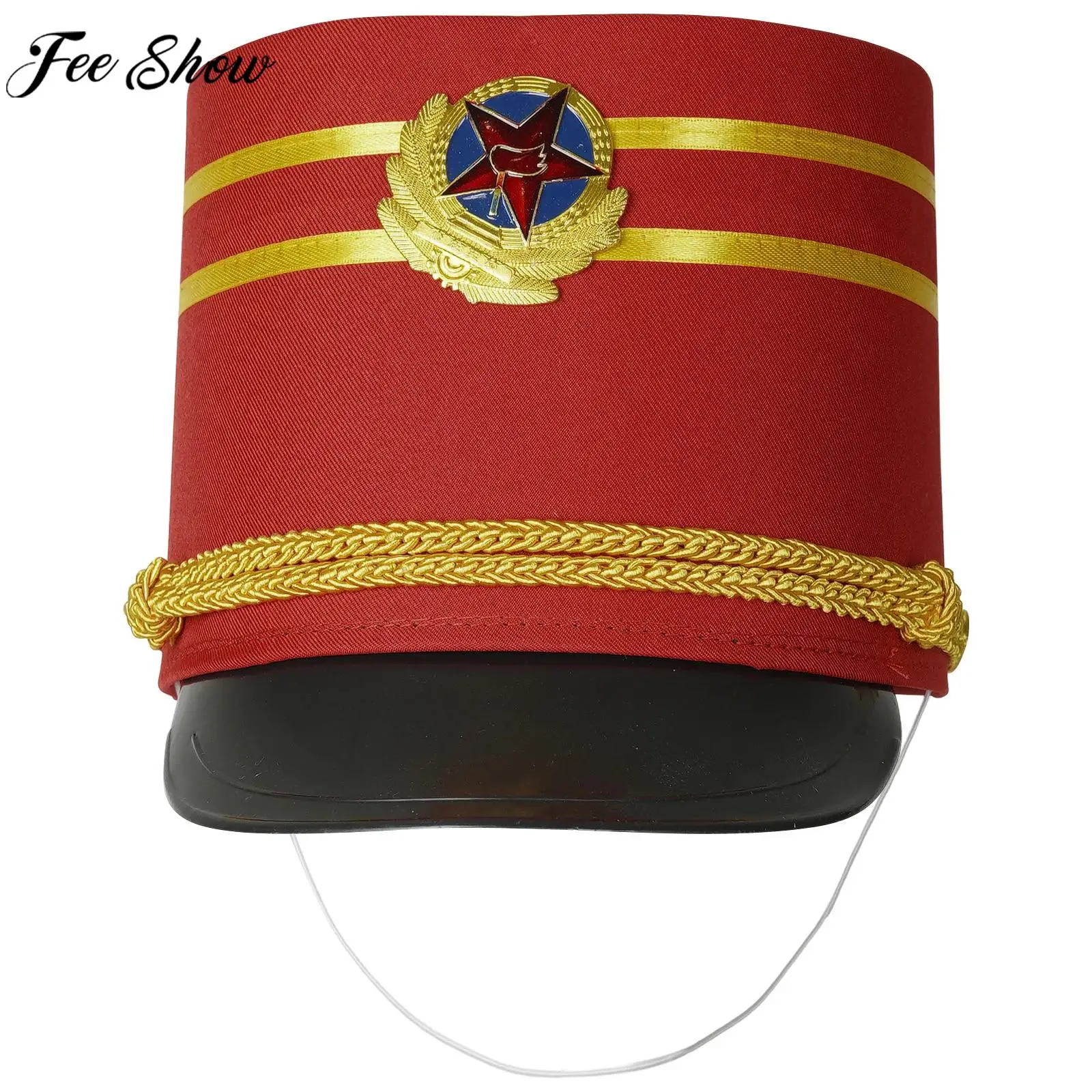 Kids Drum Band Honor Guard Hat Soldier Nutcrackers -hat Halloween Carnival Cosplay Costume Prop Stage Play Performance Cap