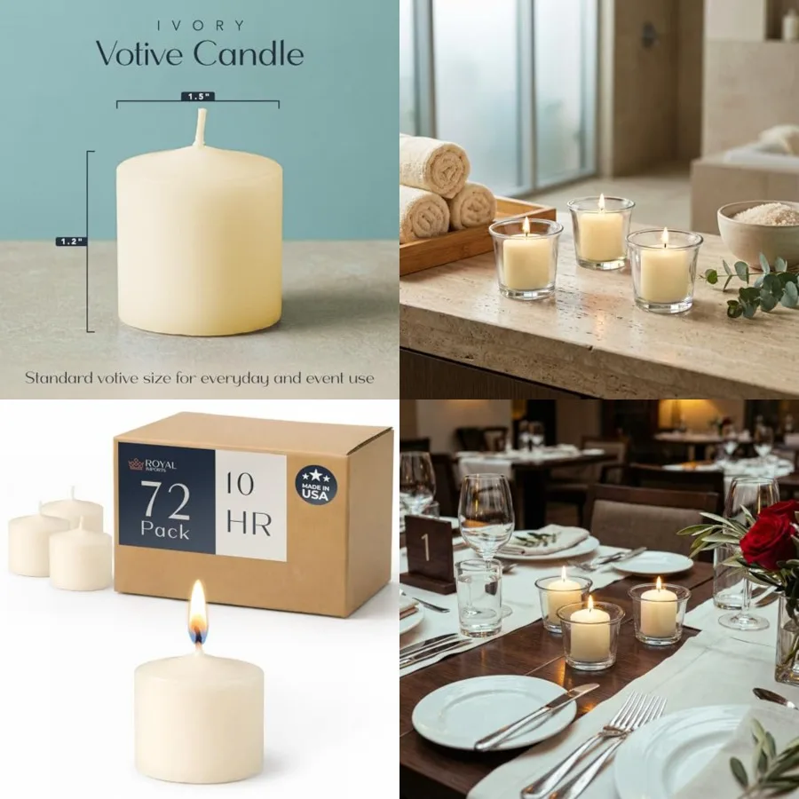 

Votive Candles Unscented Candles for Wedding Centerpieces, Pack of Dripless Wax for Parties, Aromatherapy, Devotional, Home Dec