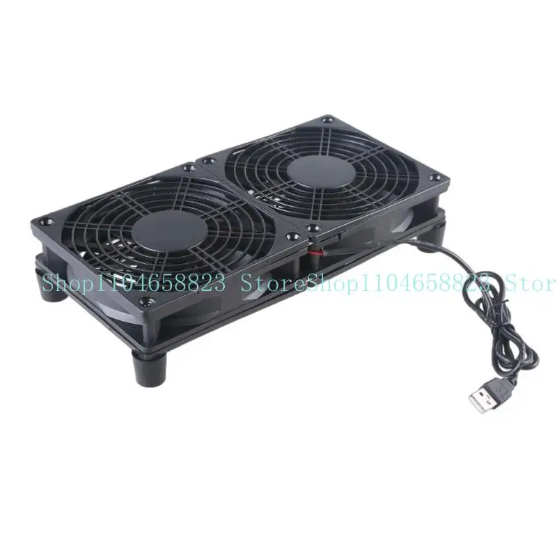 

Router Box Radiator USB 5V2A Cooling Fan Base Stand Box Cooling Solution 24cm Quiet Fan 1400rpm with Switching