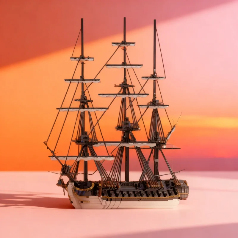 7273pcs MOC Frigate Surveillante Pirates Model Building Blocks Toys Construction Christmas Gift Creative Education Idea Art