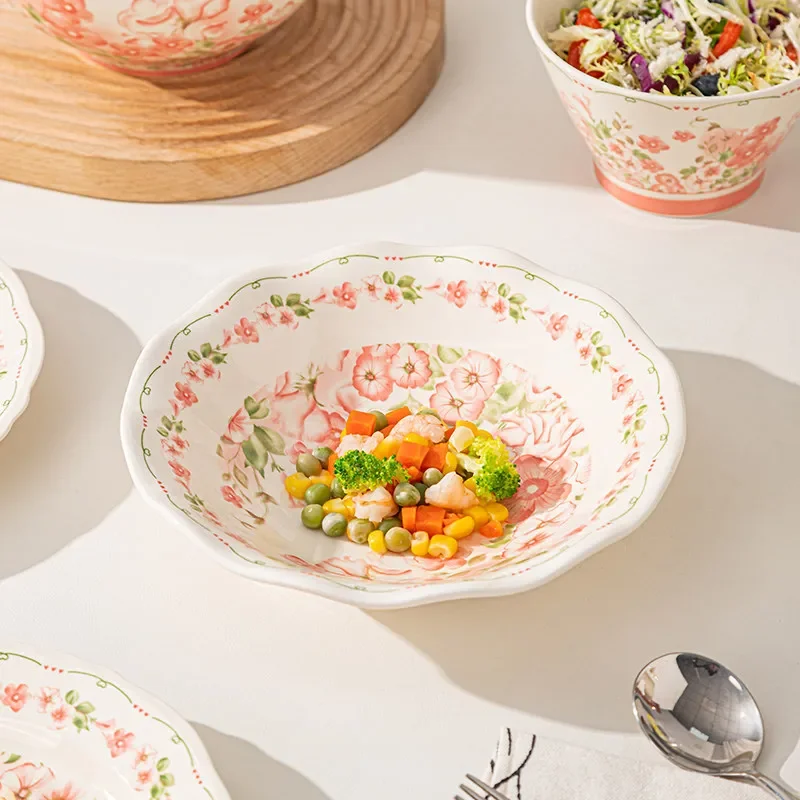 Underglaze ceramic plate Household vegetable plate 2026 new tableware Plate Plate depth plate fresh and advanced sense