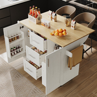 Kitchen island, removable partitions, dining room trolley with worktop, buffet cabinet, dining room trolley with wood grain