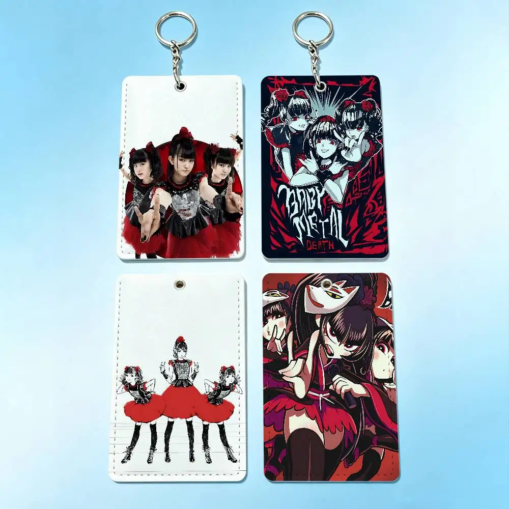 

B-Babymetal Metal Forth 2025 Card Holder Men And Womenn Universal Antirust Keychain Learther Access Drop Key Tag Ring