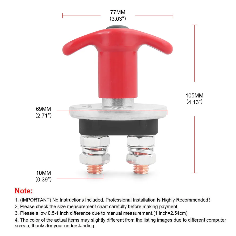 150-250A 24V Battery Switch Power Supply Protection Switch M10/M12 Disconnect Isolator Switch For Car Truck Fire Truck