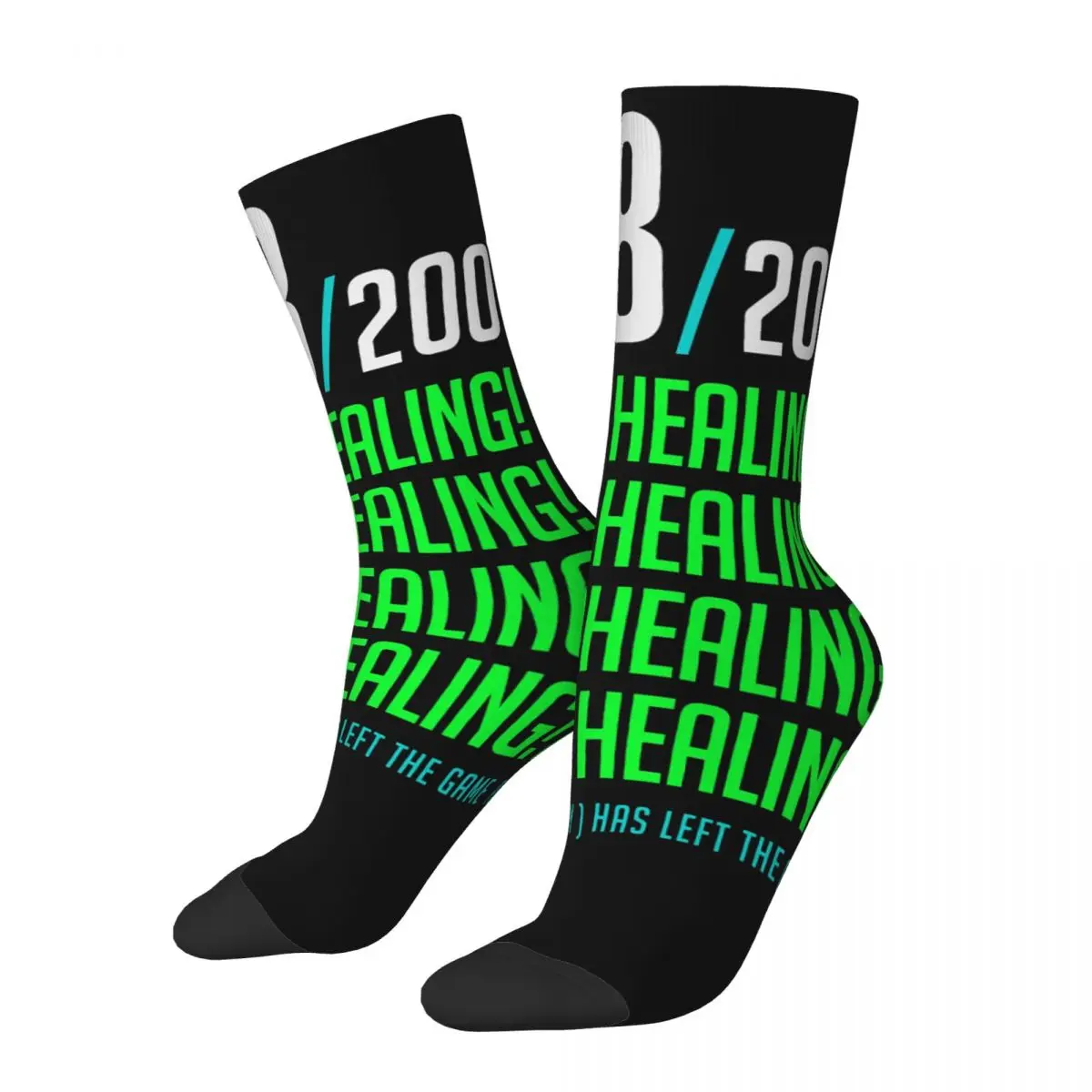 198 200 I NEED HEALING Player Has Left overwatch Unisex Winter Socks Cycling Happy Crew Socks Street Style Crazy Sock