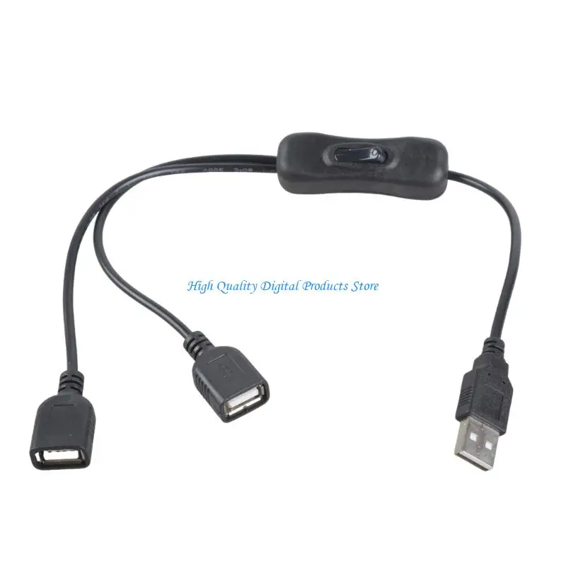 U2JE Double USB Female Charging Cable With Power Switcher 5V2A Output High Efficiency Charging For Home Appliances