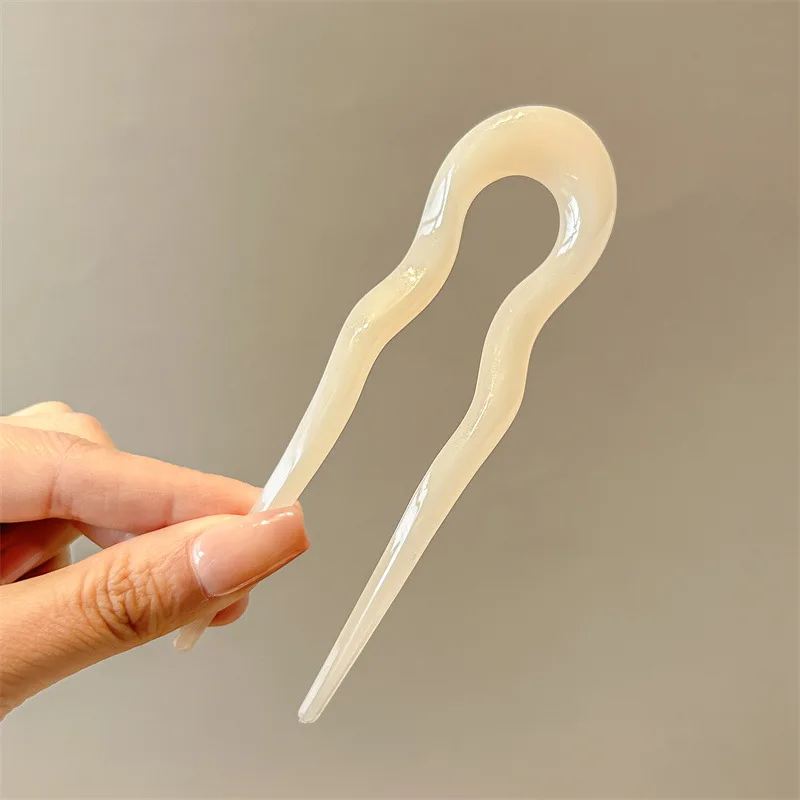 U-förmige Haargabel, modische Schildpatt-Acetat-Acryl-Haarnadel, geometrische Kopfbedeckung, Haarstäbchen für Damen und Mädchen, Haarschmuck