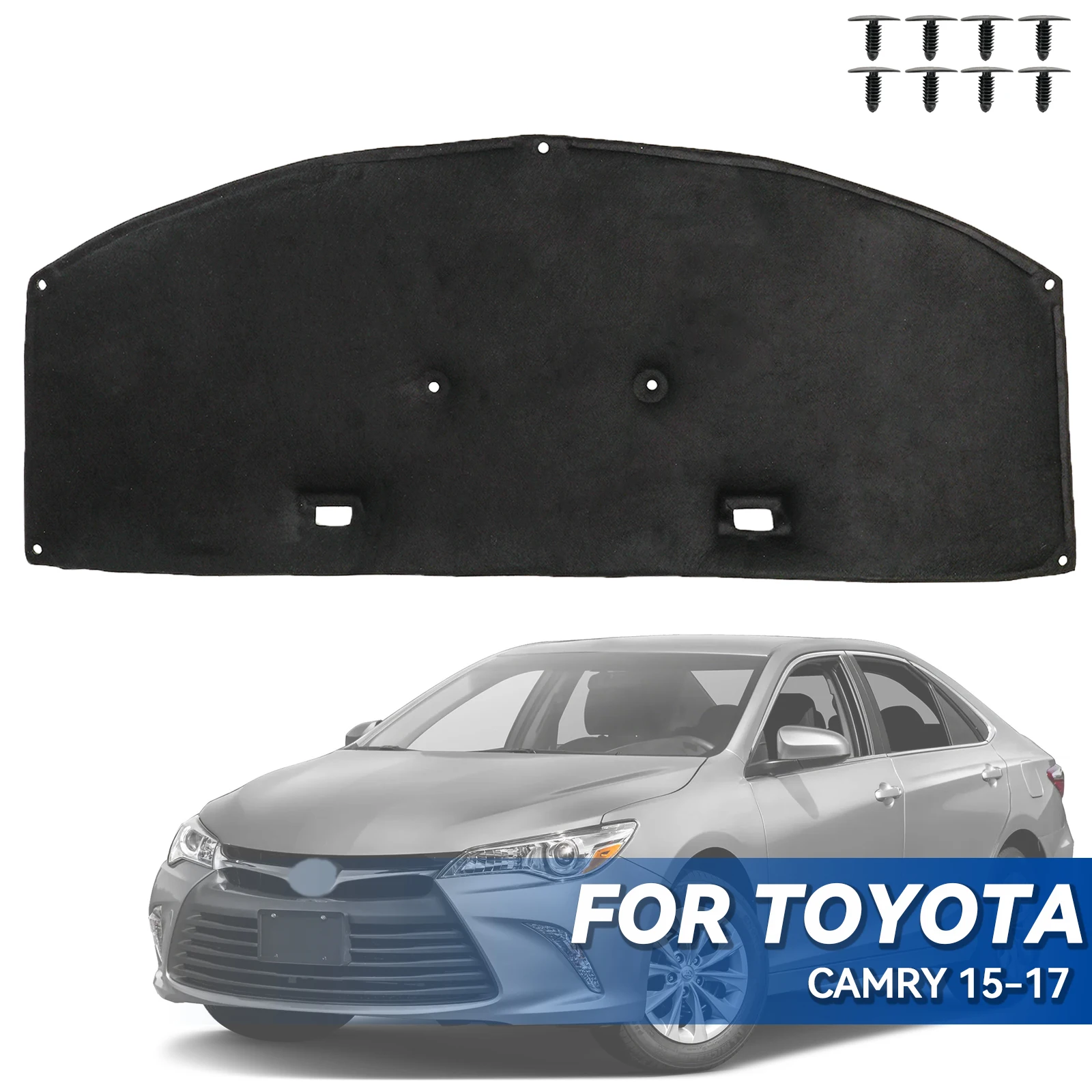 

Front Hood Engine Bonnet Sound Insulation Pad Black Soundproof Cover Thermal Heat Shield Insulation Mat For Toyota Camry 15-17