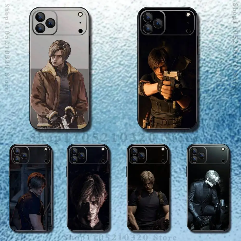 

L-Leon Scott Kennedy Phone Case For iPhone 17,16,15,14,13,12,11 ,Pro Max,XS,X,XR,SE,Mini,8,7,Soft Silicone Black Cover