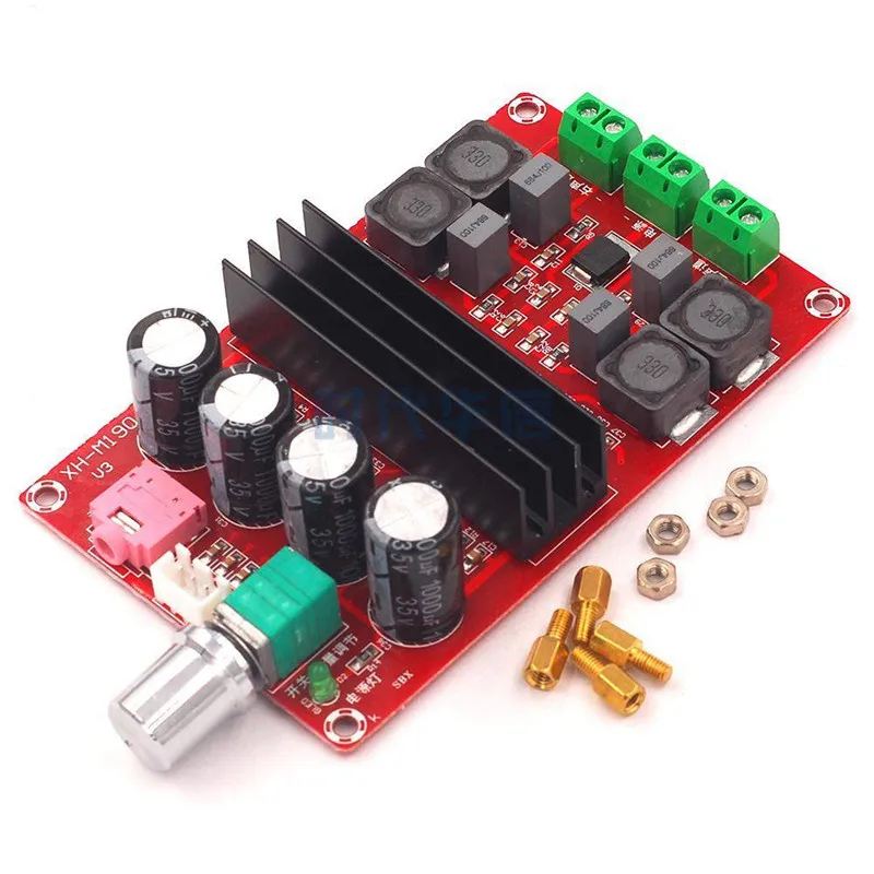 2x100W XH-M190 TPA3116 D2 Dual Channel Digital Audio Amplifier Board for Arduino TPA3116D2 Two Channel Module 100W+100W 12-24V