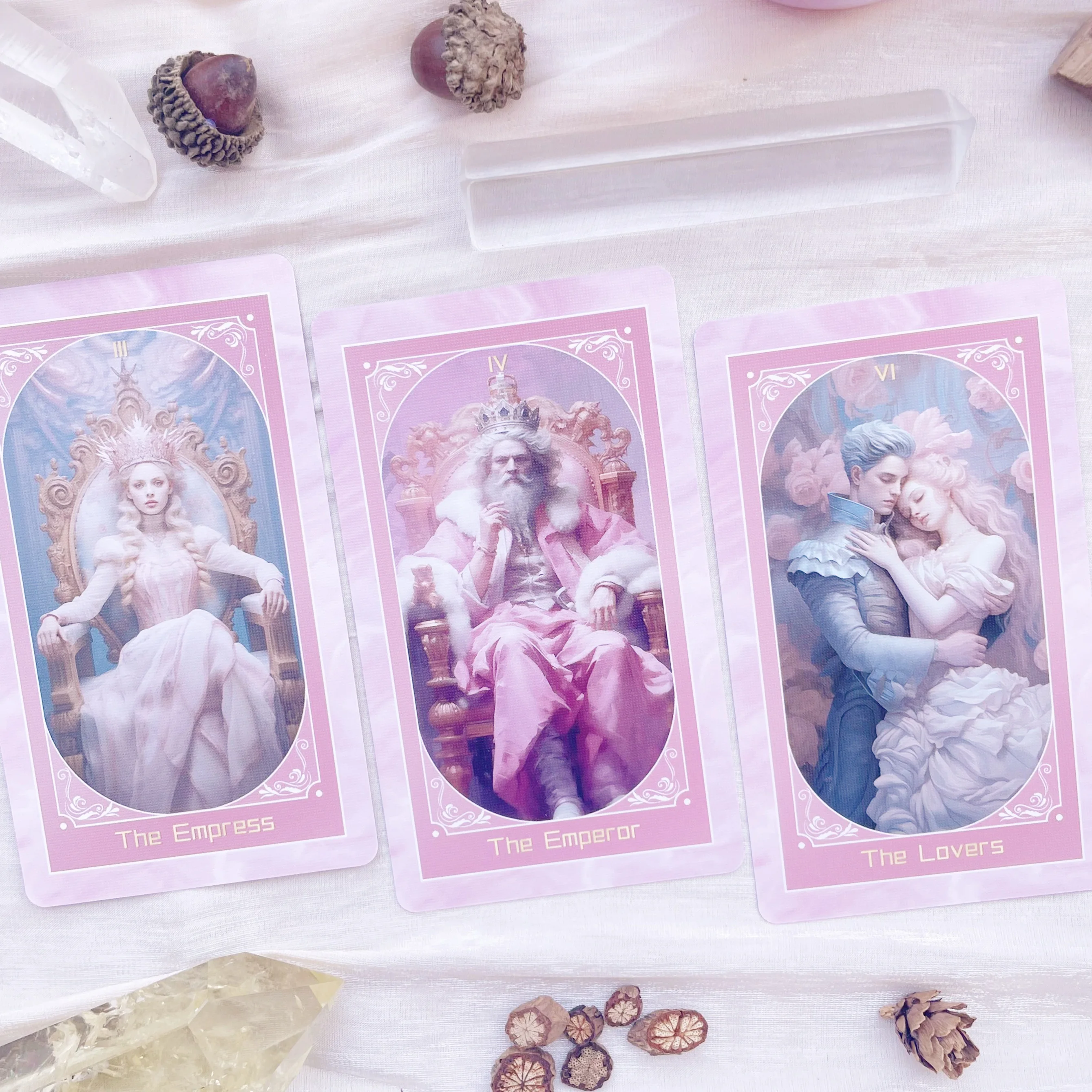 Genuine New Professional Divination Deck Pink Love Tarot Spanish 78 Beginners 12x7cm High Quality