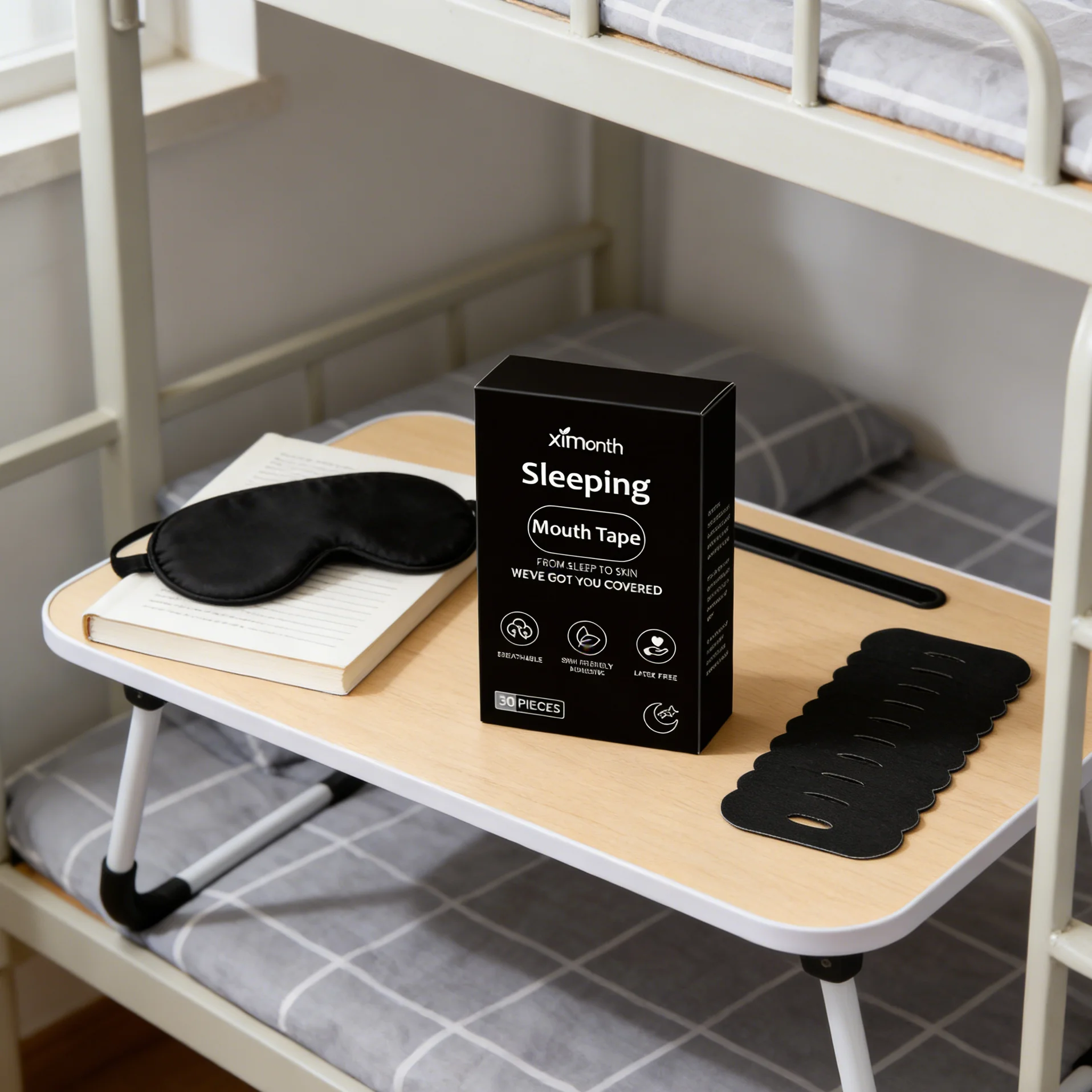 Mundklebeband für besseren Schlaf: Gegen Schnarchen, Mundtrockenheit, für Zuhause und Reisen, zur Verbesserung der Nasenatmung, Korrekturstreifen, Lippenaufkleber
