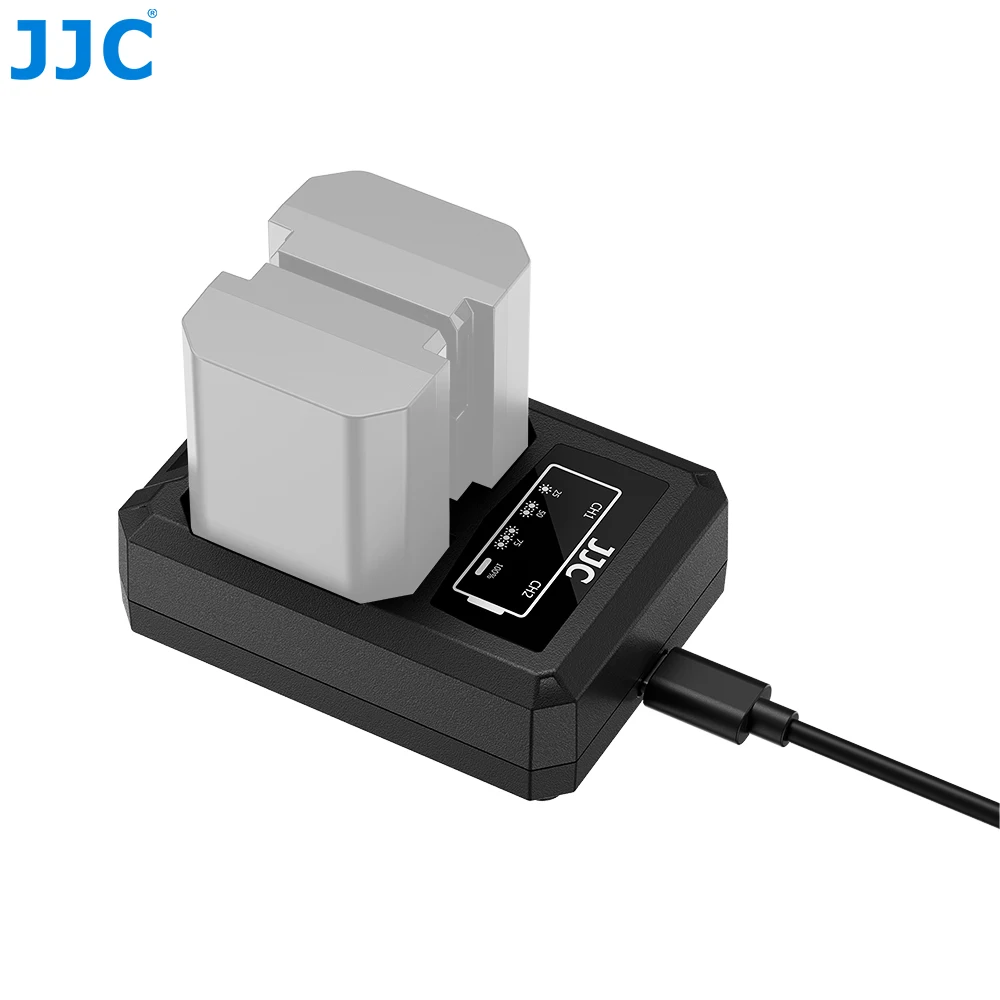 Cargador de USB-C Dual JJC para batería Sony NP-FZ100 para Sony A9 III II ZV-E10II ZV-E1 A7R V A7 IV A1 A7S III A7C Alpha 7C A7R IV