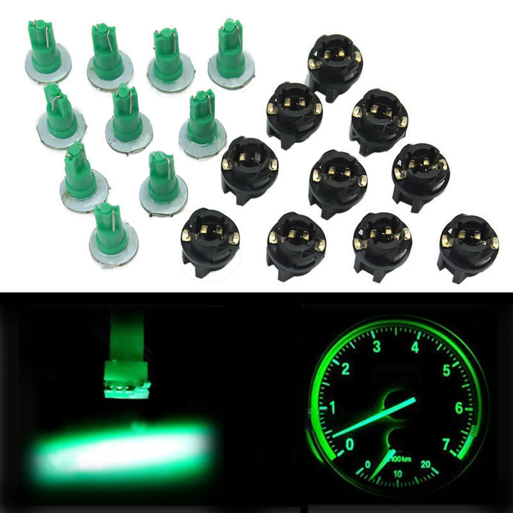 

10Pcs Car LED Lights T5 5050SMD PC74 Dashboard Gauge Instrument Auto Side Light Lamp Bulbs Twist Socket 12V Car Accessories