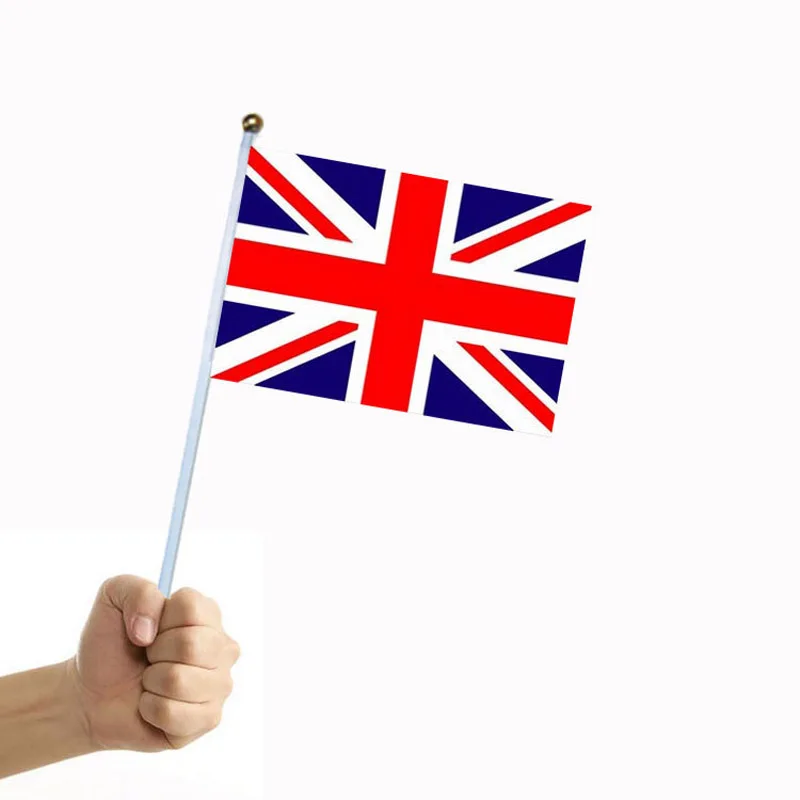 10 Pcs/lot the United Kingdom Hand Waving Flags 14x21cm Britain England UK Flag Wholesale