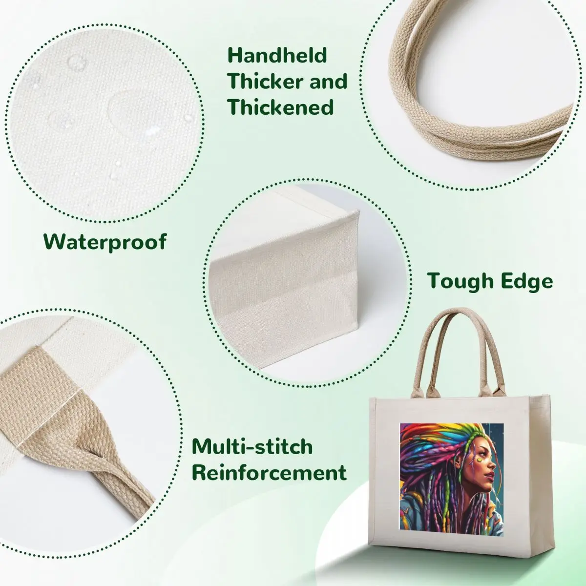 Dreadlocks hair 5 Tote Bag Shopper Fabric bag eco bag folding