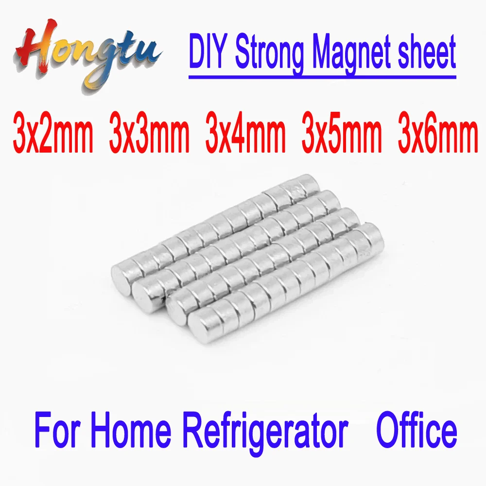 

Hongtu 3x2 Minor Disc Search Magnet 3x2mm Bulk Small Round Magnets For Home Refrigerator,Office,DIY Strong Magnet sheet 3x5 3x6