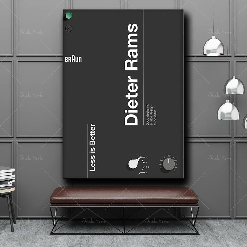 Dieter Rams Poster, Less is more, Design Quotes, Dieter Rams Print, Braun Poster, Dieter Rams Braun print, Braun art Vintatage