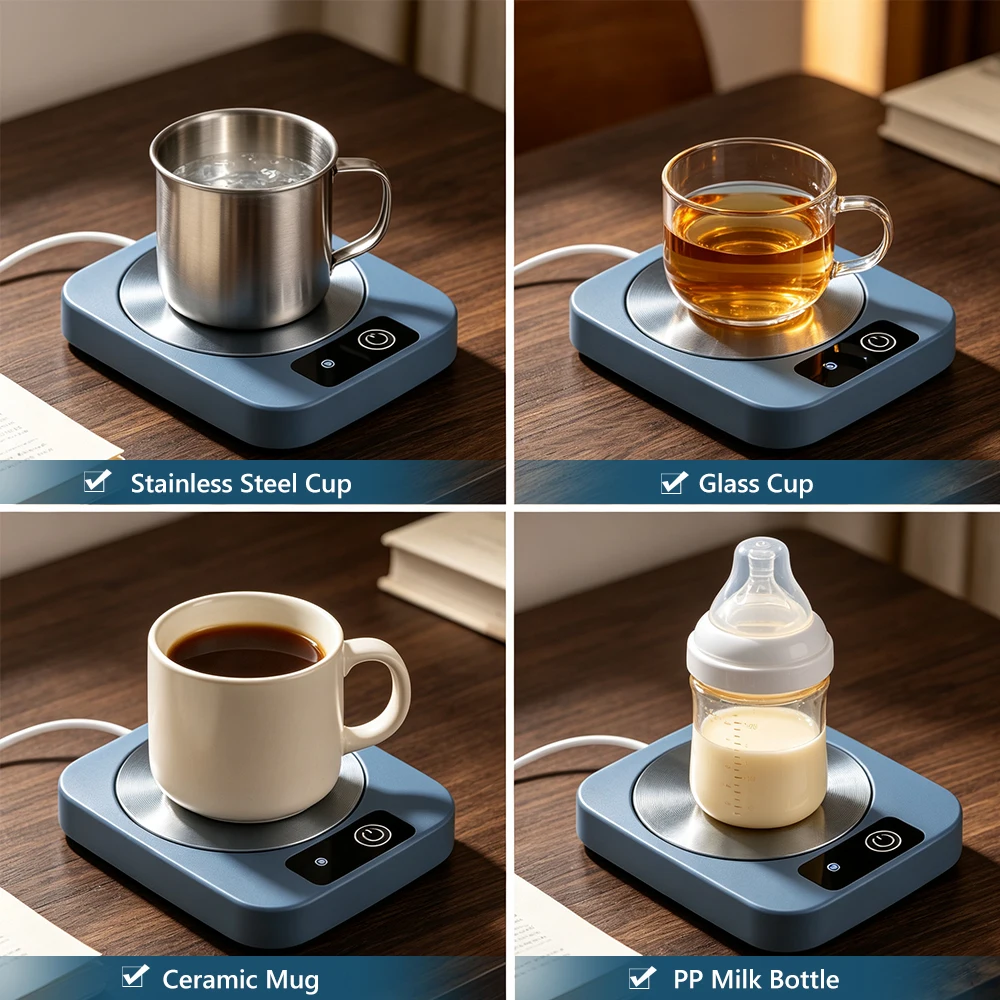 USB Coffee Mug Warmer Milk Cup Heater 45°C  Thermostatic Heating Coaster Smart Cup Warmer For Home Office Kitchen Accessories