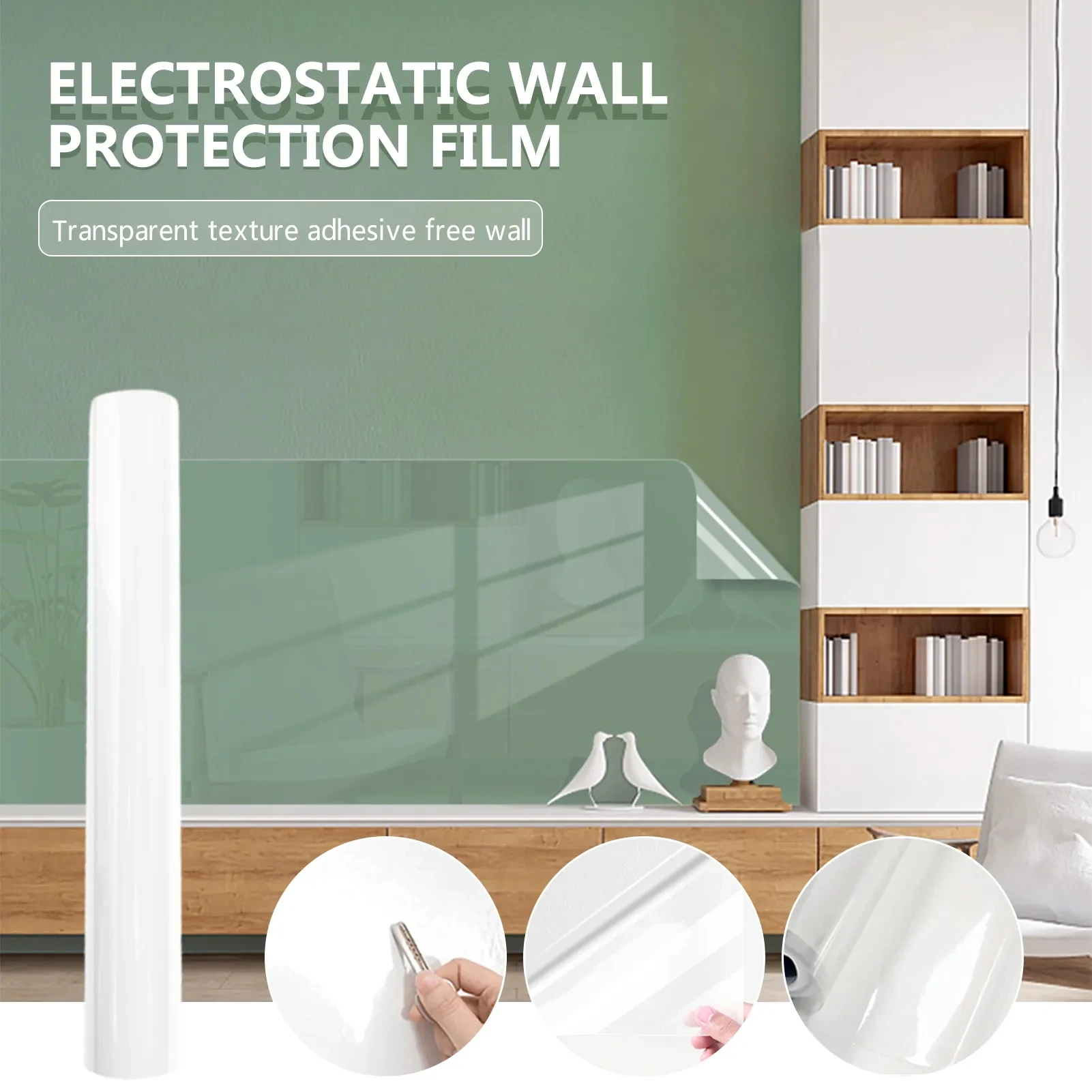 Transparent Electrostatic Model That Does Not Damage The Wall Is Suitable For Smooth Gray Wall And Tile Wall Protection Stickers