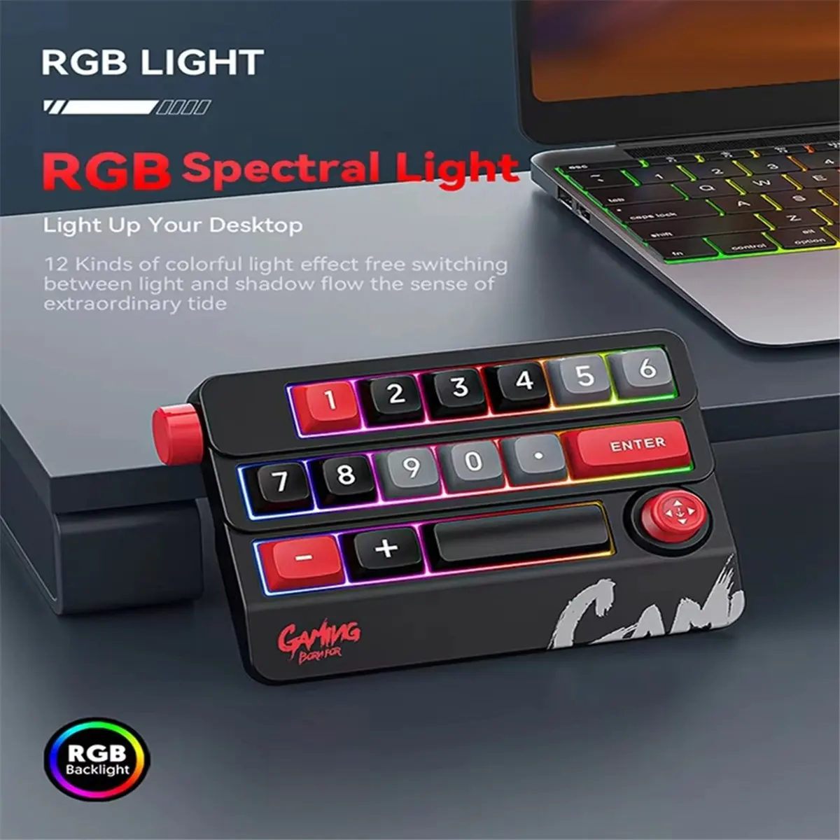 Portable Joystick Mechanical Keyboard Full Hot Swappable Key RGB Backlight Wired Programmable Game Keyboard ForDesktop,A