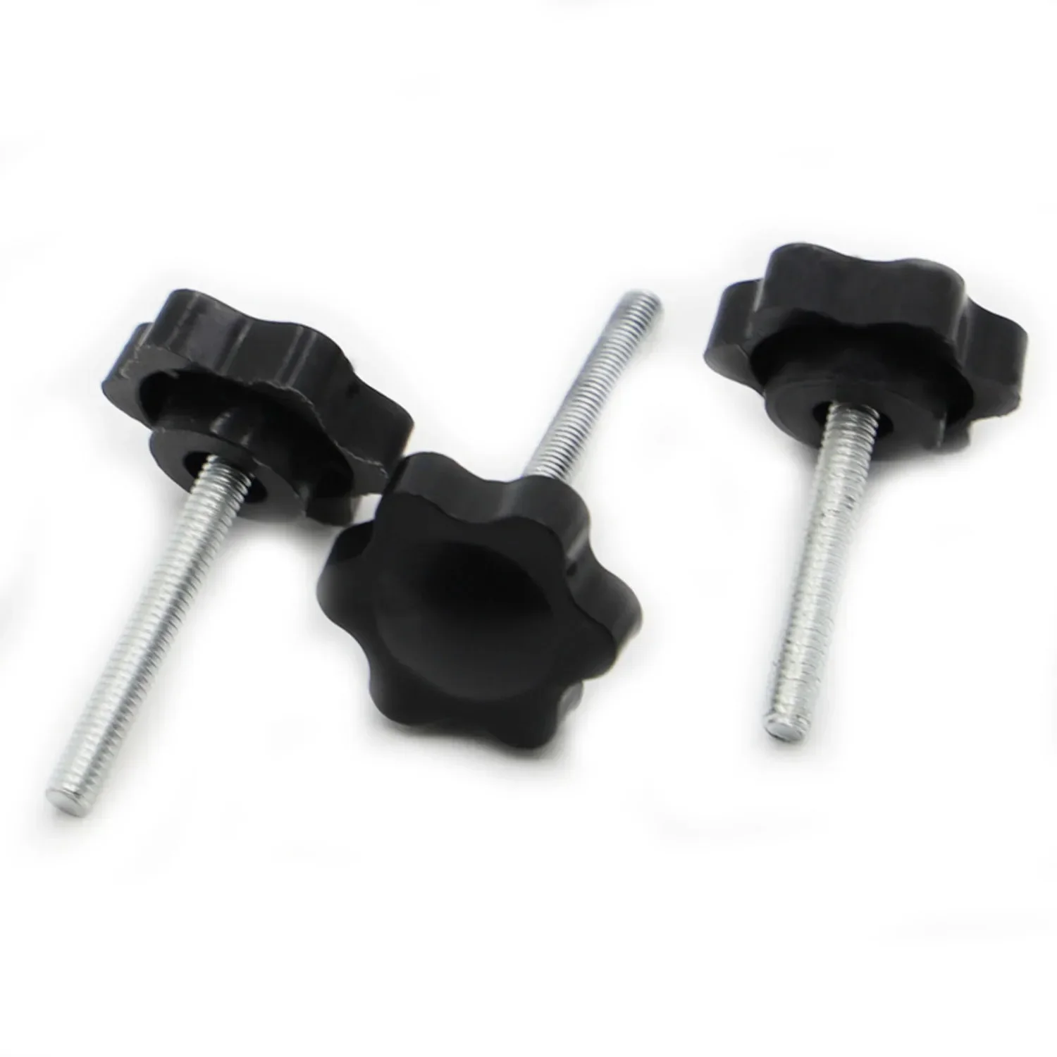 M4-5 M6 M8 M10 M12 Plum Bakelite Hand Tighten Screw Handle Bolt Thread Star Shaped Clamping Nuts Knob Carbon Steel Head 25 28 50