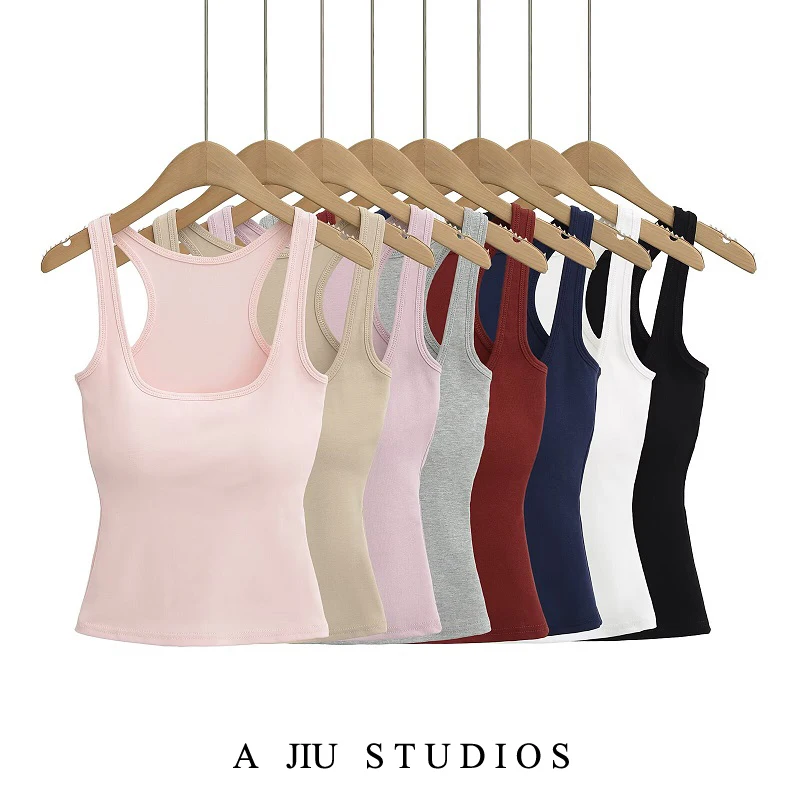 純粋で魅力的なセクシーなブラストラップベスト、女性用サマースリムベースレイヤーインナーウェアトップ、スリムストリートスタイル、コットン素材...